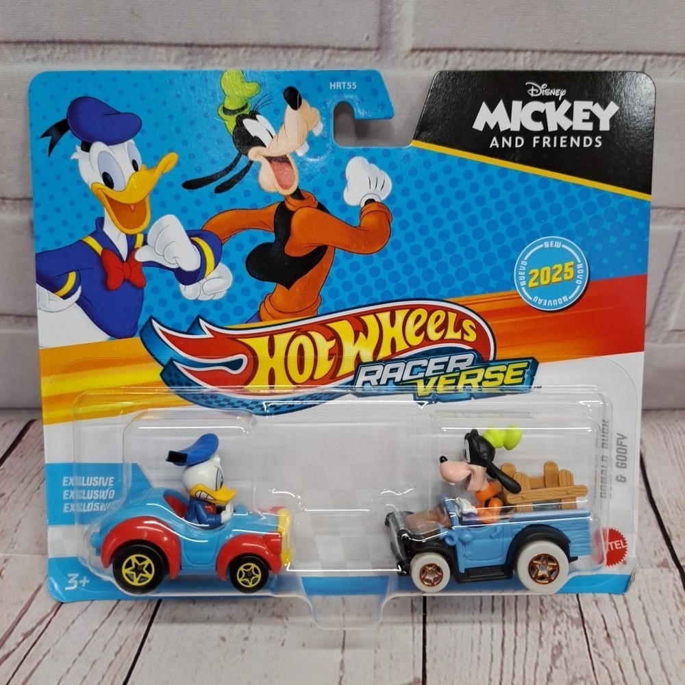 2025‎ HOT WHEELS RACER VERSE DONALD DUCK & GOOFY 2 PACK